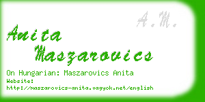 anita maszarovics business card